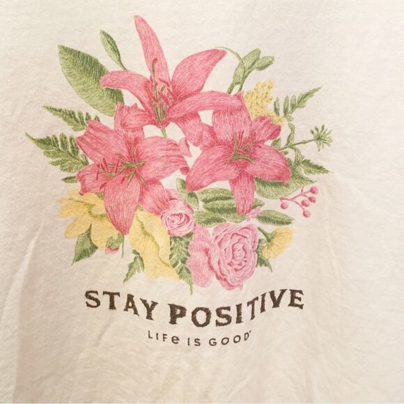 Life Is Good White Stay Positive Lilly Graphic Crusher Tee XXL - Picture 4 of 6